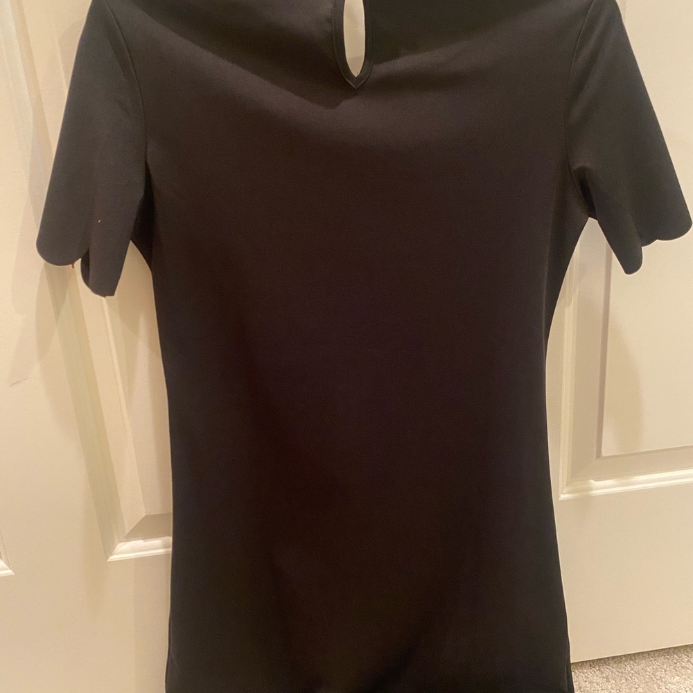 Scalloped Black Dress